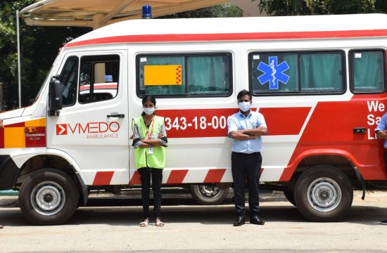 VMEDO Ambulance at Cauvery Heart Hospital in Mysore